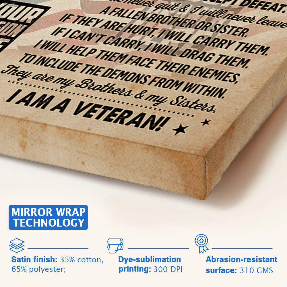 Veteran's Creed Custom Poster and Canvas Personalized Gift For Veteran K1702