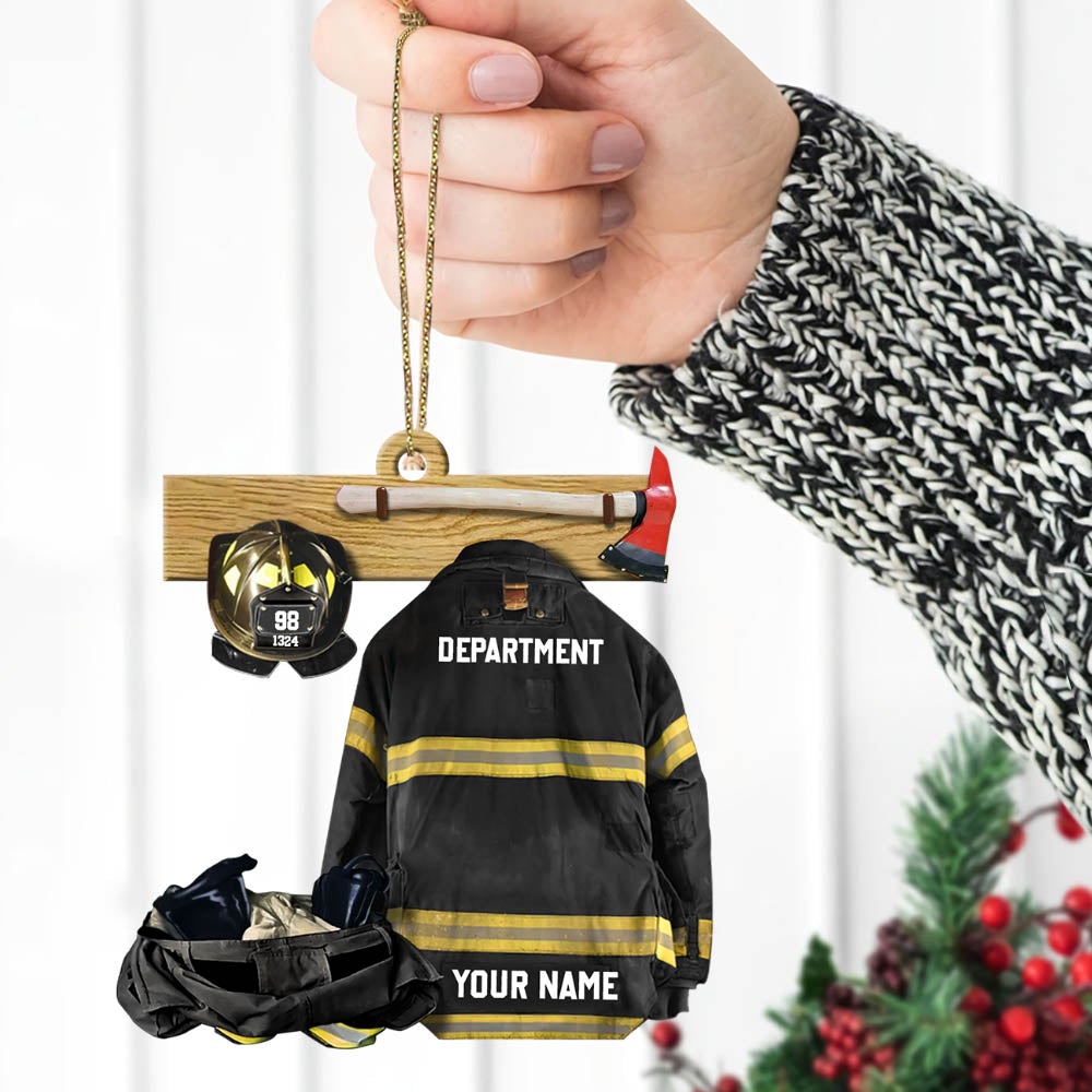 Armor Custom Shaped Acrylic Personalized Ornament Gift For Firefighter Fireman