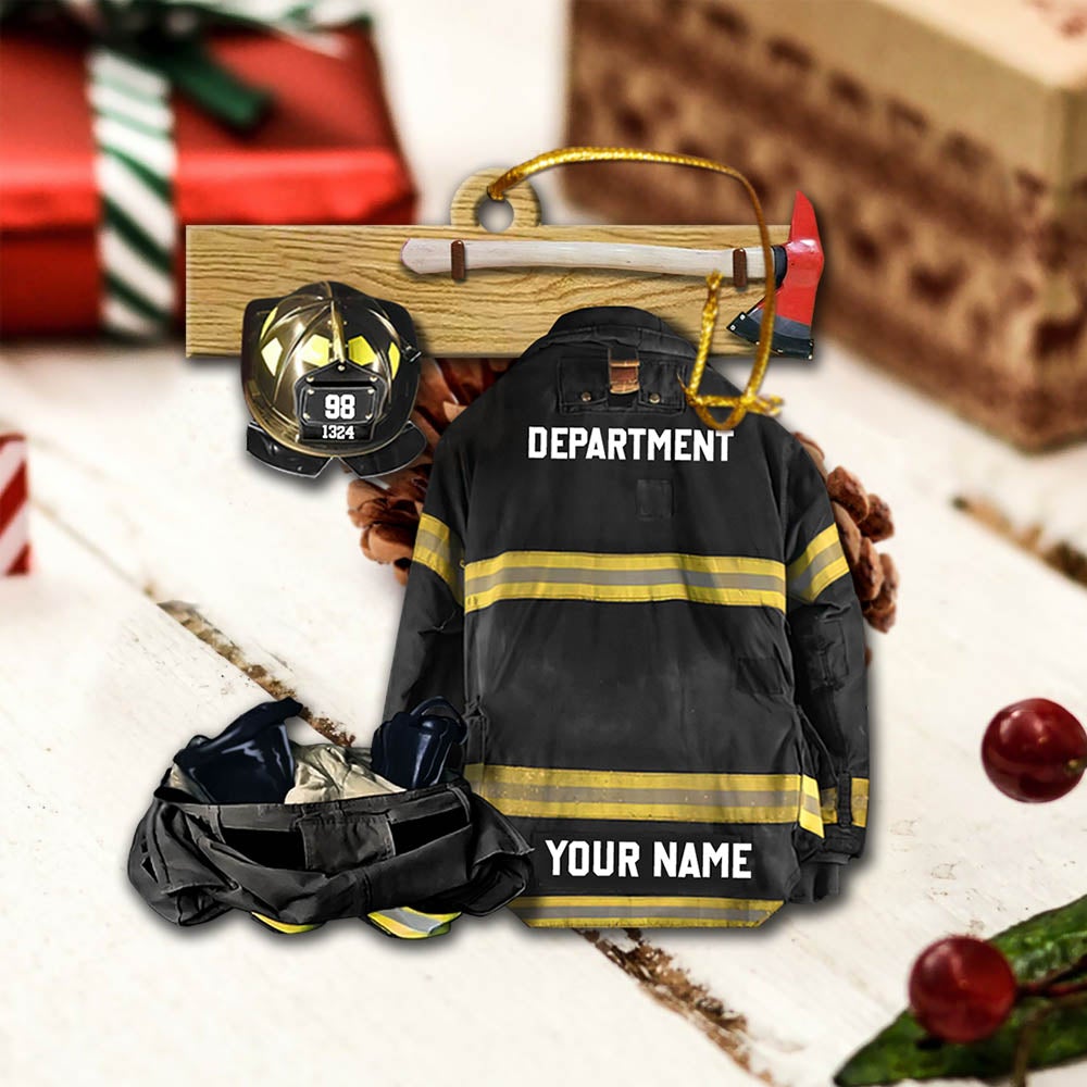Armor Custom Shaped Acrylic Personalized Ornament Gift For Firefighter Fireman