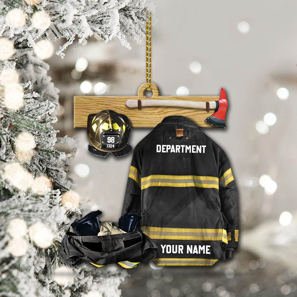 Armor Custom Shaped Acrylic Personalized Ornament Gift For Firefighter Fireman
