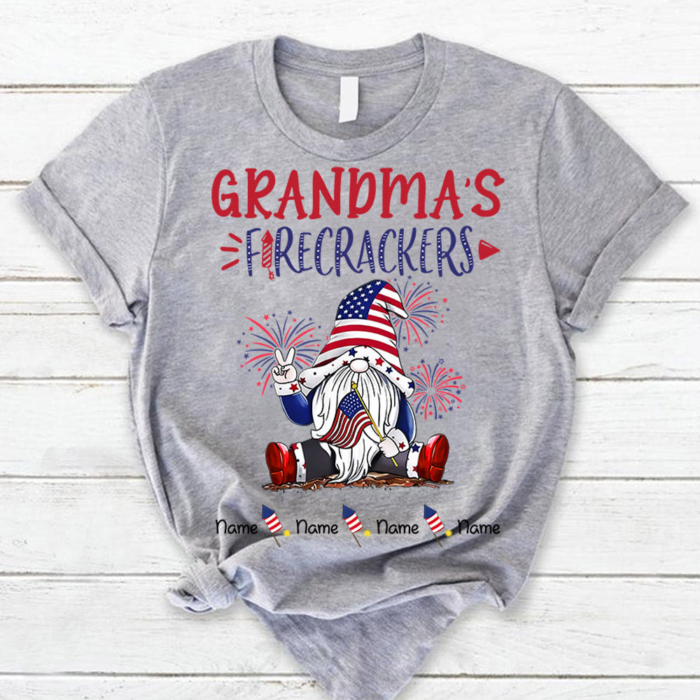 Personalized Mimi 4th of July Gnome Custom Rocket Kids Name Shirt For Grandma Nana Mimi