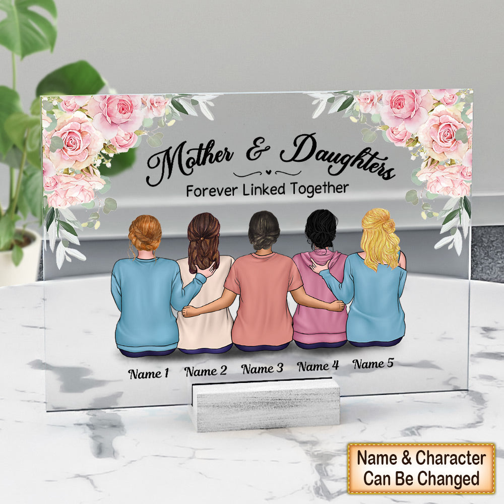 Personalized Mother & Daughter Forever Linked Together Acrylic Plaque For Mother & Daughters
