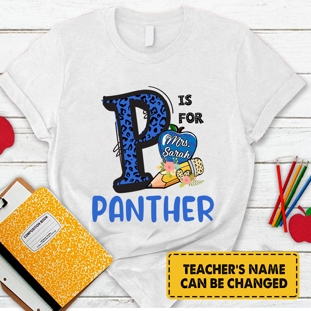 Personalized Panther Colorful Leopard Shirt Teacher T-Shirt