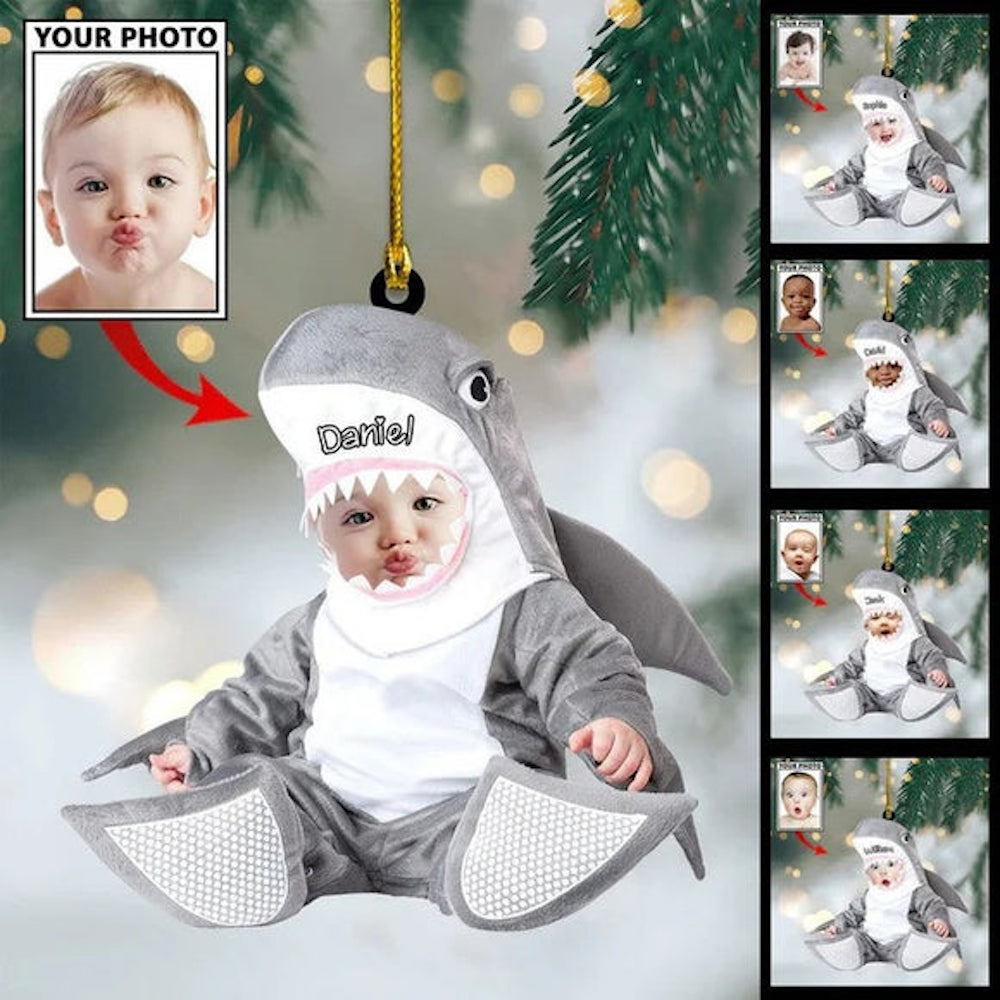 Personalized Photo Baby Christmas Ornament - Custom Gift For New Baby First Christmas Ornament