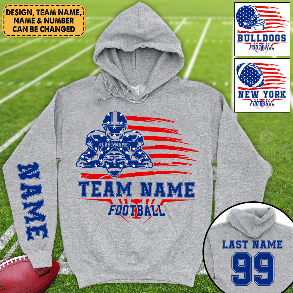 Personalized Shirt American Football Team Distressed Flag All Over Print Shirt For Football Team, Football Mom Son Dad Family H2511