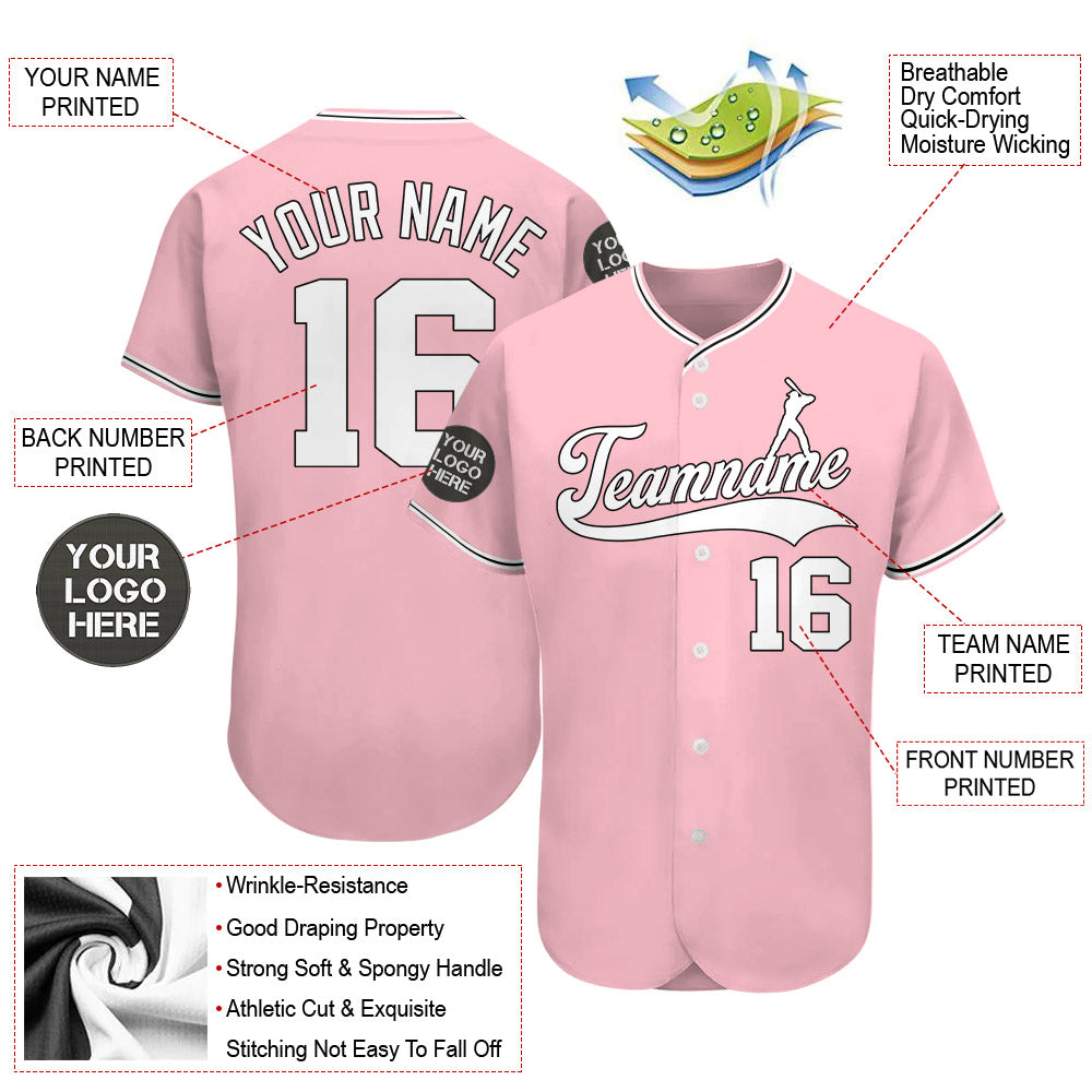 Custom Logo Name Number Pink Baseball Jersey