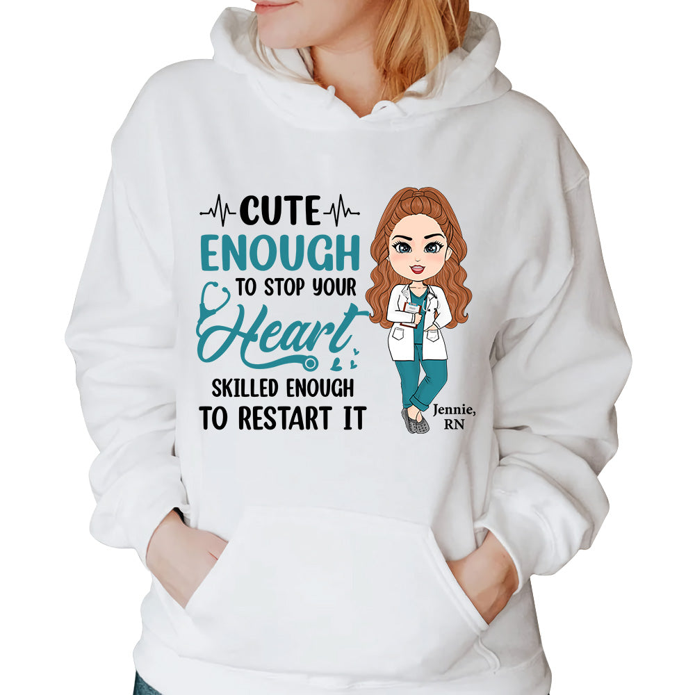 Cute enough to stop your heart skilled enough to restart it keychain clearance