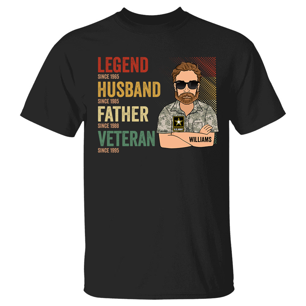 Legend Husband Daddy Grandpa Veteran Vintage Custom Shirt For Veteran Dad Grandpa H2511