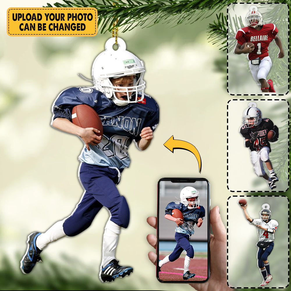 American Football Player Photo Personalized Ornament Gift For Football Player Football Lovers H2511