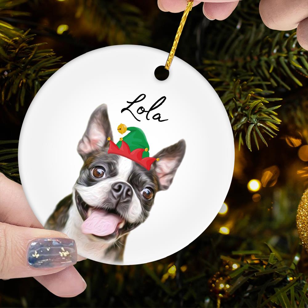Personalized Pet Ornament Using Pet's Photo + Name - Custom Ornament Christmas Dog Ornament Personalized Dog Ornament Custom Dog vr2
