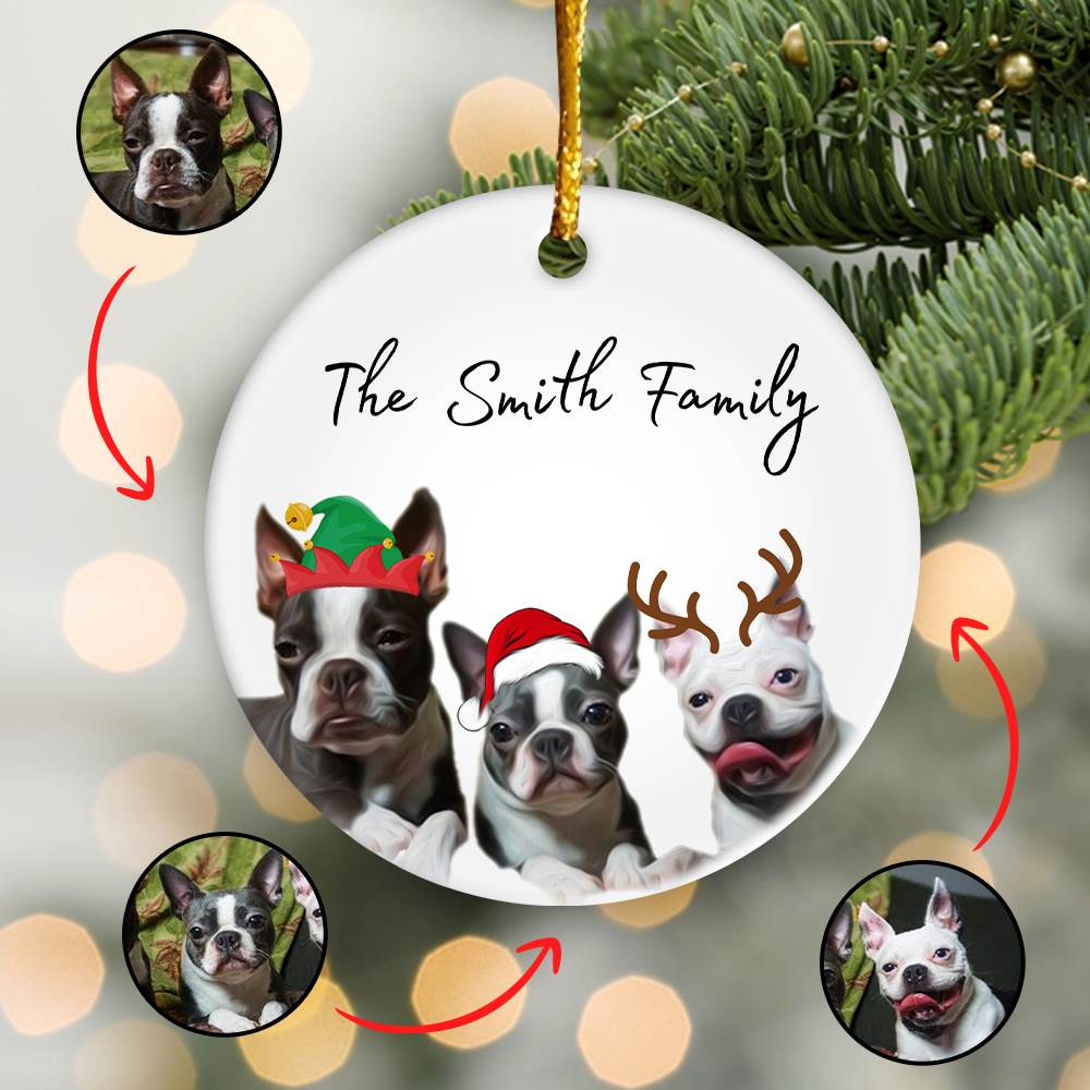 Personalized Pet Ornament Using Pet's Photo + Name - Custom Ornament Christmas Dog Ornament Personalized Dog Ornament Custom Dog vr2