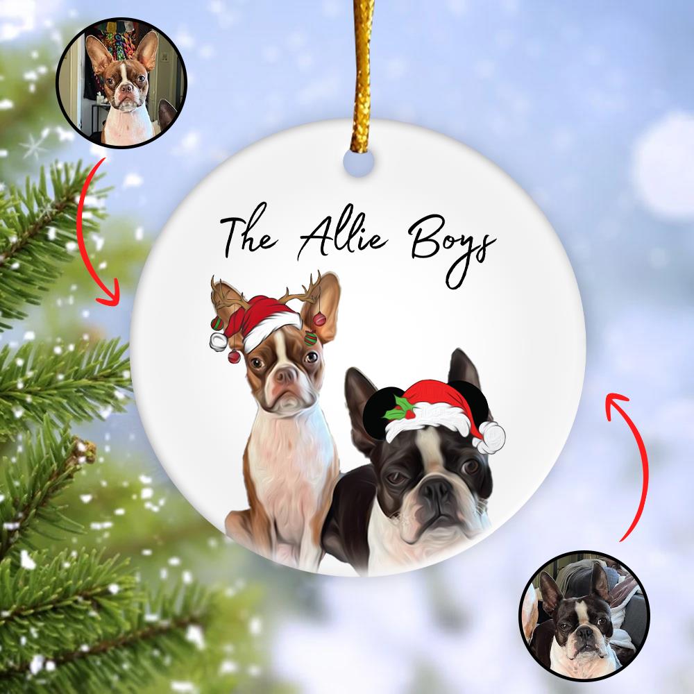 Personalized Pet Ornament Using Pet's Photo + Name - Custom Ornament Christmas Dog Ornament Personalized Dog Ornament Custom Dog vr2