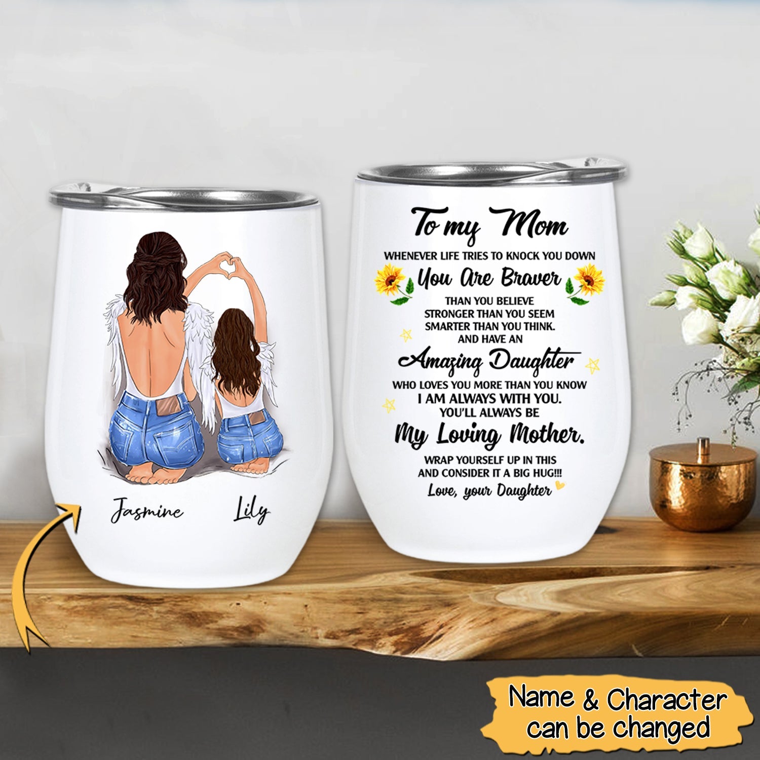 Personalized To My Mom Whenever Life Tries To Knock You Down Tumbler, Gift For Mom From Daughter