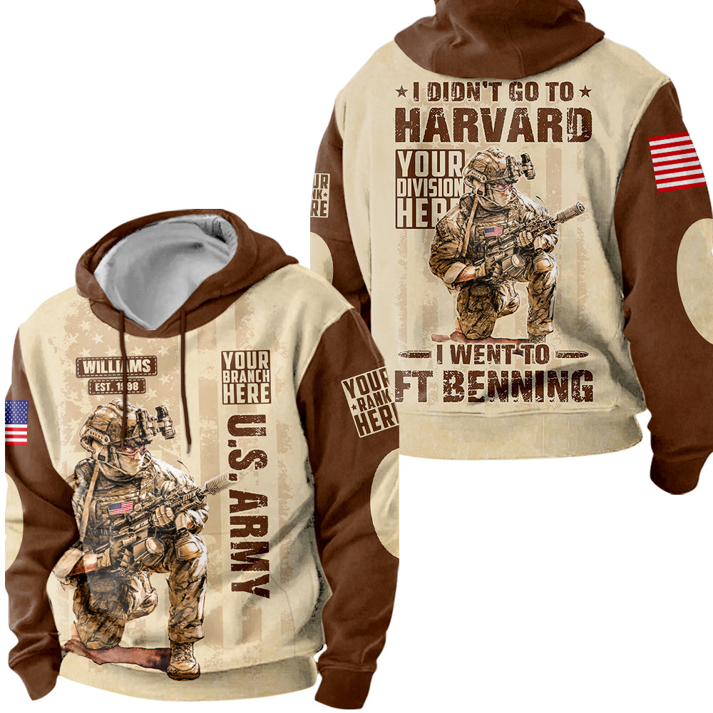 Vintage Shirt I Didn't Go To Harvard I Went To Military Base Personalized All Over Print Shirt For Veteran H2511