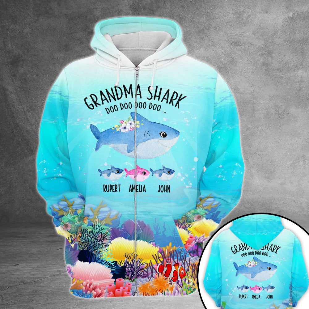 InterestPod Personalized Grandma Shark 3D Shirt