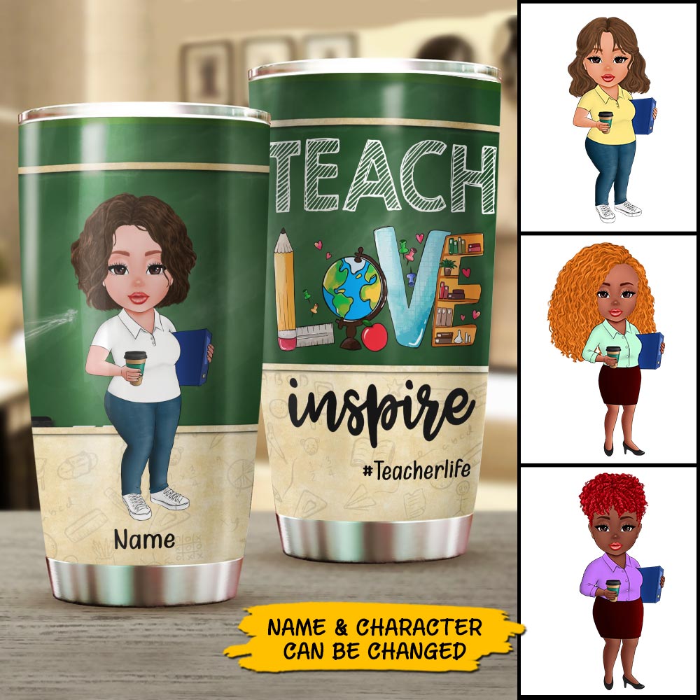 Teach Love Inspire Cute Back To School Personalized Tumbler For Teacher