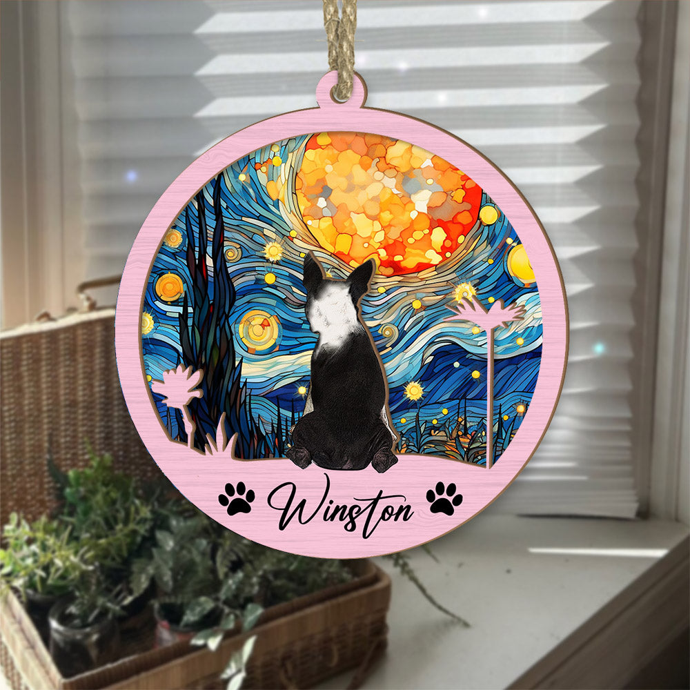 Dog Suncatcher Personalized Ornament, Pet Christmas Ornament, Dog Chirstmas Ornament