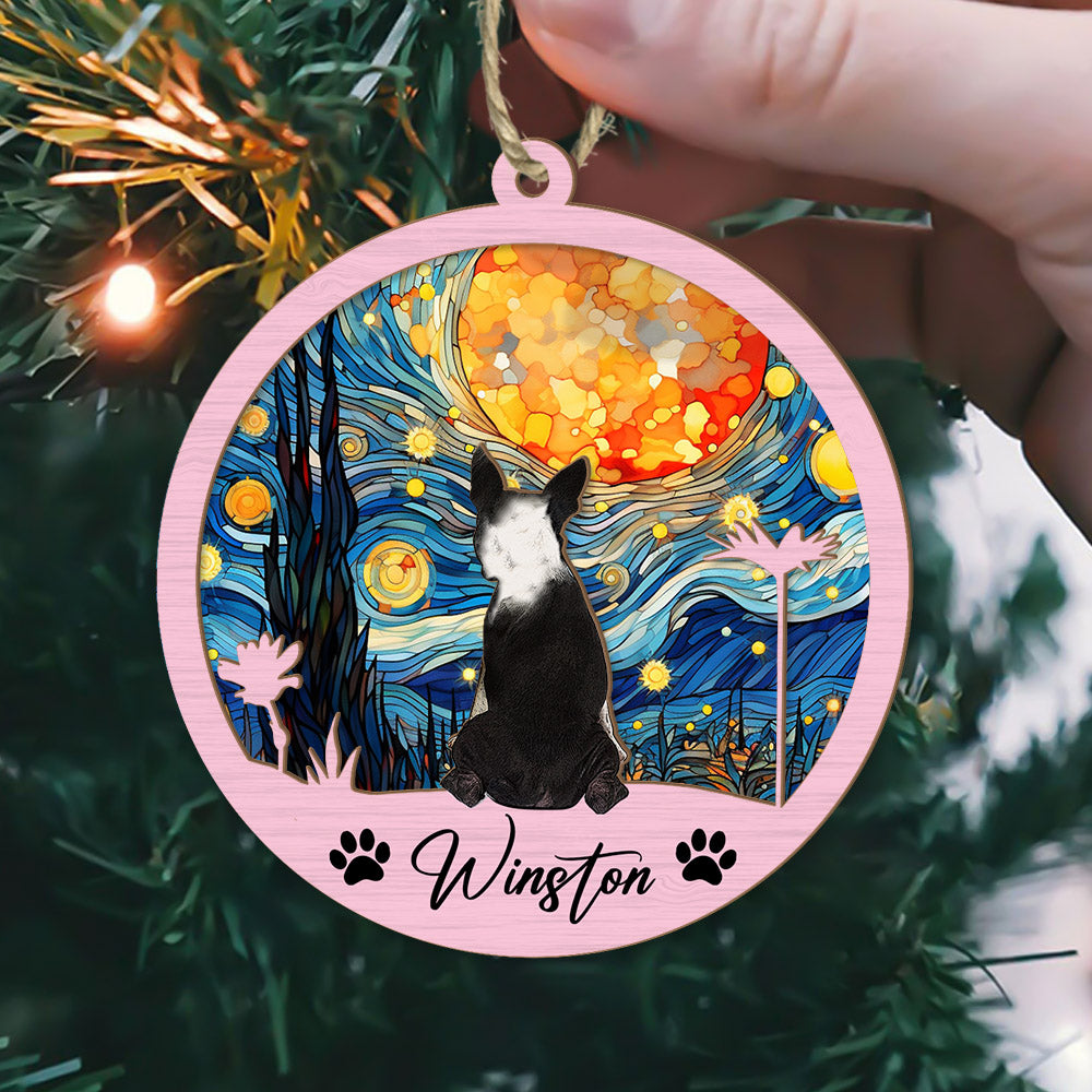 Dog Suncatcher Personalized Ornament, Pet Christmas Ornament, Dog Chirstmas Ornament