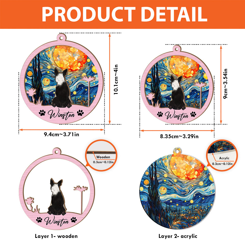 Dog Suncatcher Personalized Ornament, Pet Christmas Ornament, Dog Chirstmas Ornament