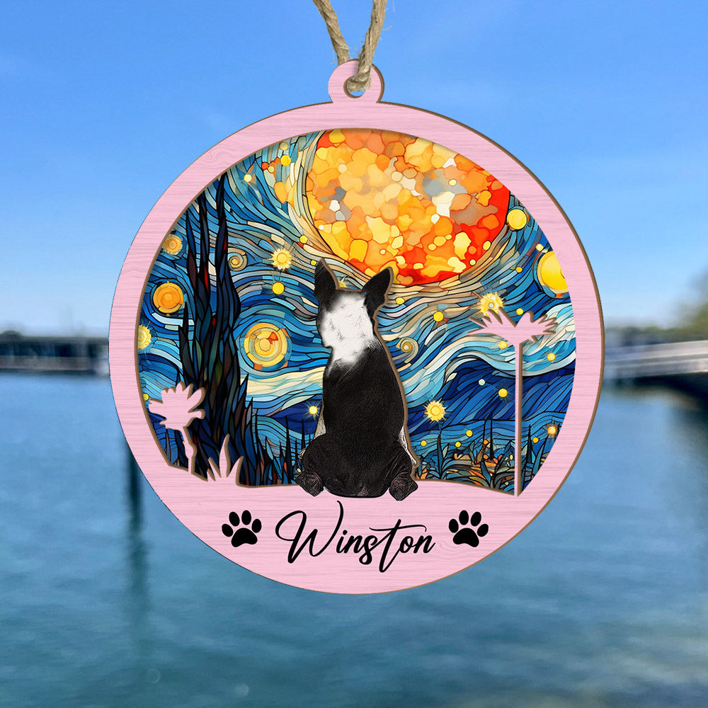 Dog Suncatcher Personalized Ornament, Pet Christmas Ornament, Dog Chirstmas Ornament