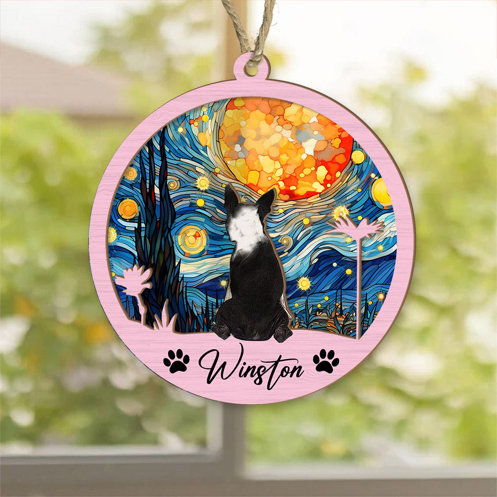Dog Suncatcher Personalized Ornament, Pet Christmas Ornament, Dog Chirstmas Ornament