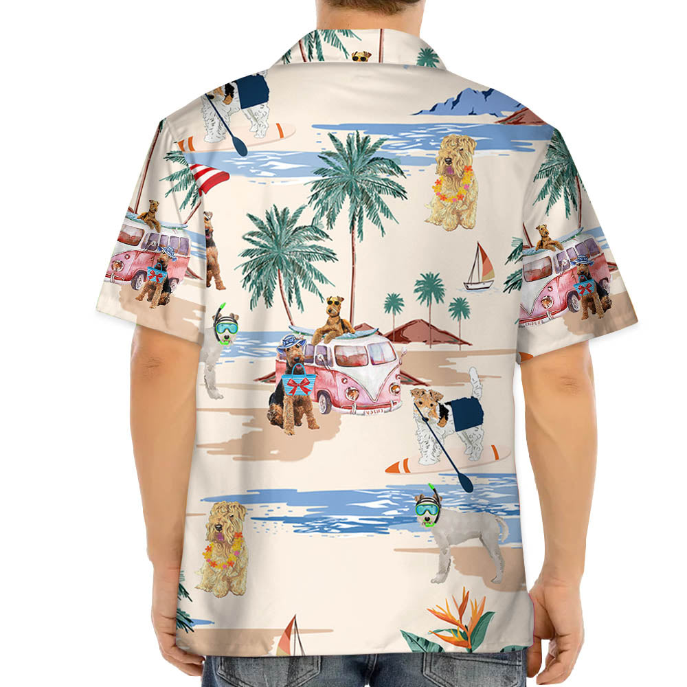 Soft-Coated Wheaten Terrier Summer Beach Hawaiian Shirt, Hawaiian Shirts for Men Short Sleeve Aloha Beach Shirt