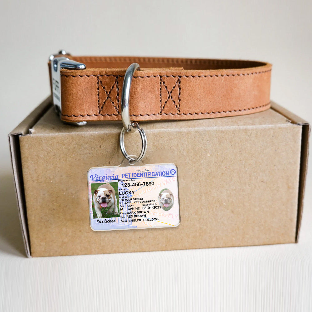 Custom Photo Pet ID Tags - Drivers License - Virginia