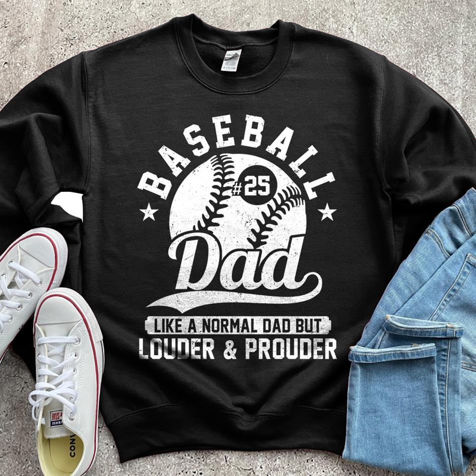 Interest Pod Unique Father's Day Gift, Personalized Shirts Baseball Dad Like A Normal Dad But Louder and Prouder Shirt for Baseball Dad HK10 