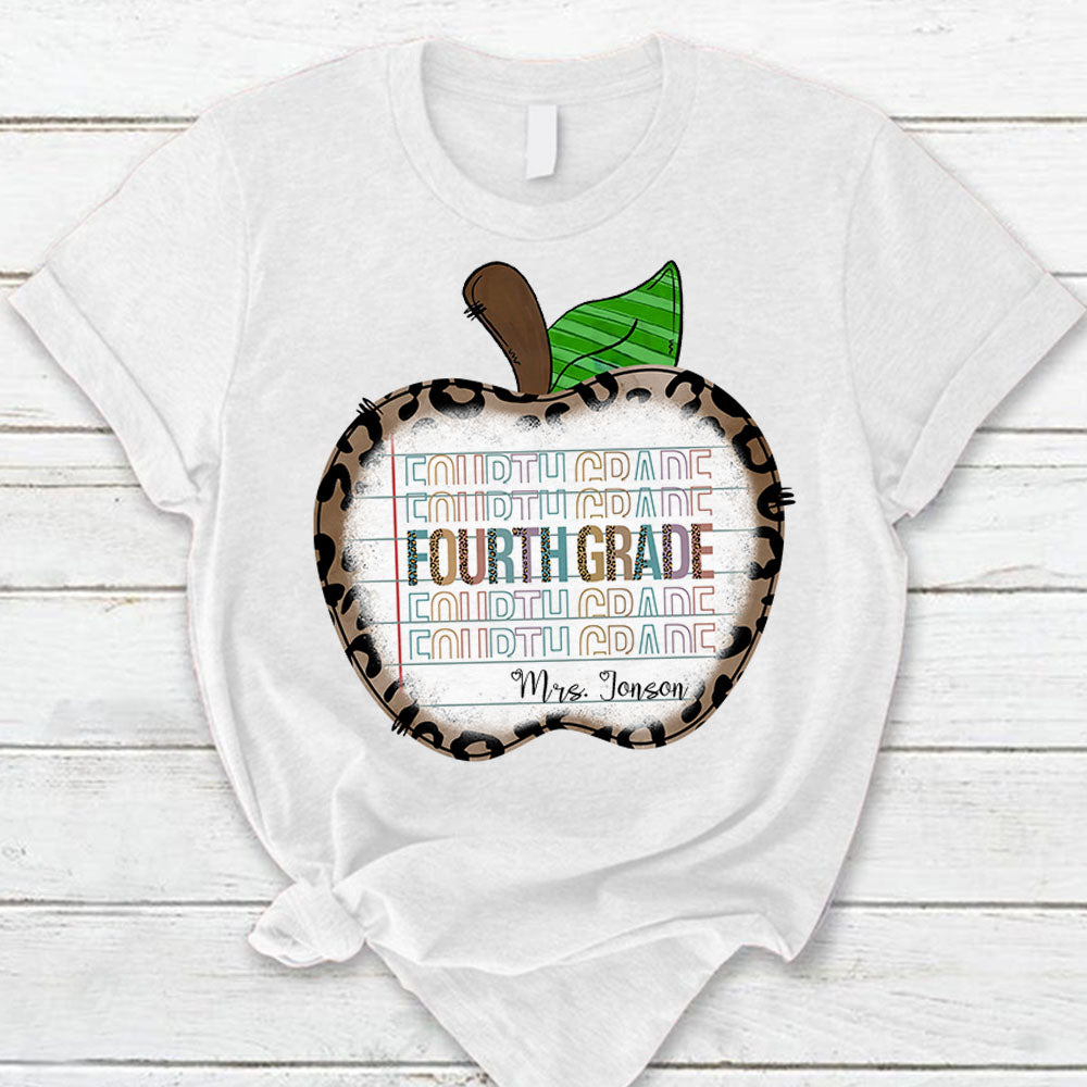 Personalized Shirt Apple 4Th Grade Teacher Life Back To School Outfit Hk10