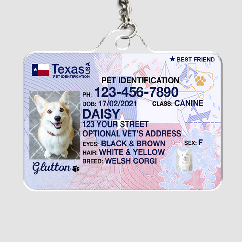 Pet tag clearance driver's license