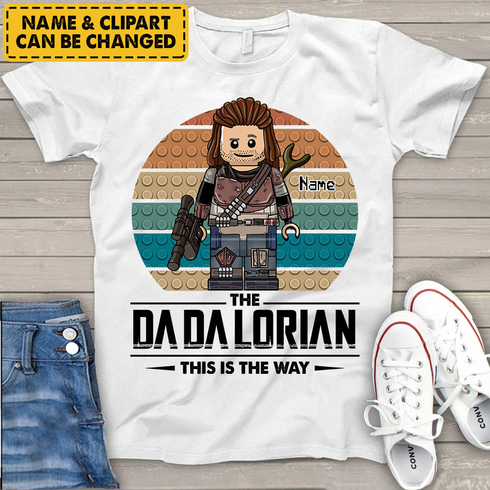 Personalized The Dadalorian This Is The Way Lego Art Shirt Gift For Dad - Custom Gifts For Father
