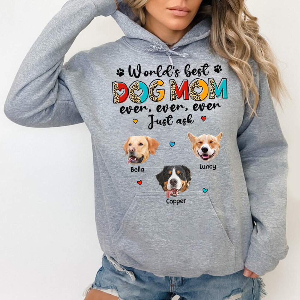 Happy Mother's Day to The World's Best Dog Mom! We Woof You - Gift for Mother's Day, Personalized T-Shirt, Hoodie, Pullover Hoodie / XL / Ash Hoodie 