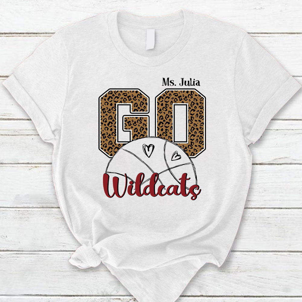 Personalized Go Wildcats Mascot Leopard Custom Sport Teacher T-Shirt