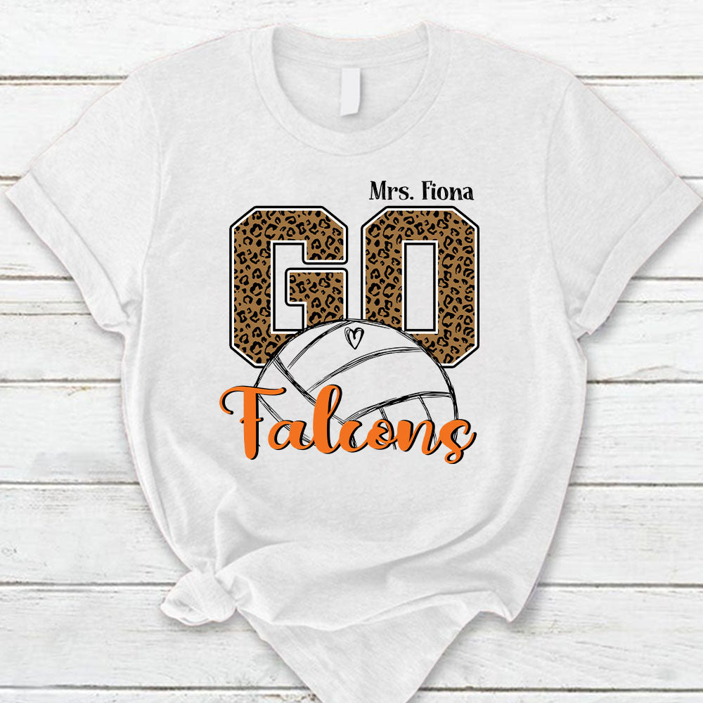 Personalized Go Falcons Mascot Leopard Custom Sport Teacher T-Shirt