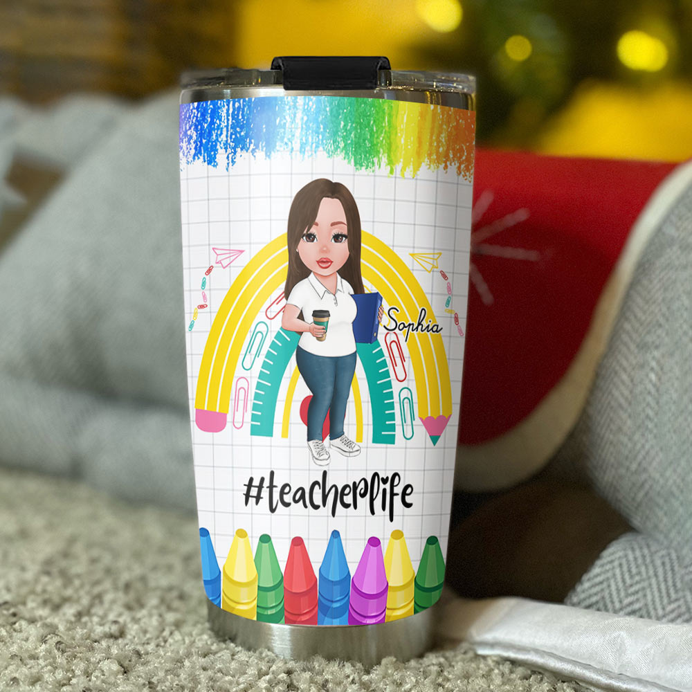 Personalized A Truly Great Teacher Teacherlife Tumbler Gift Back To School  For Teacher