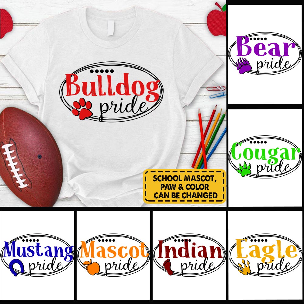 Personalized School Mascot Pride T-Shirt For Teacher