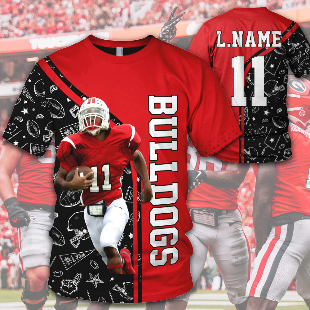 Personalized Shirt Football Player Photo Team Name Number All Over Print Shirt For Football Team Football Son Mom Family Member H2511