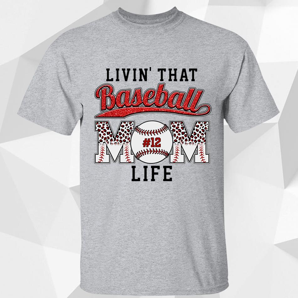 Baseball Mom Shirt Custom Baseball T-shirt Front and Back 