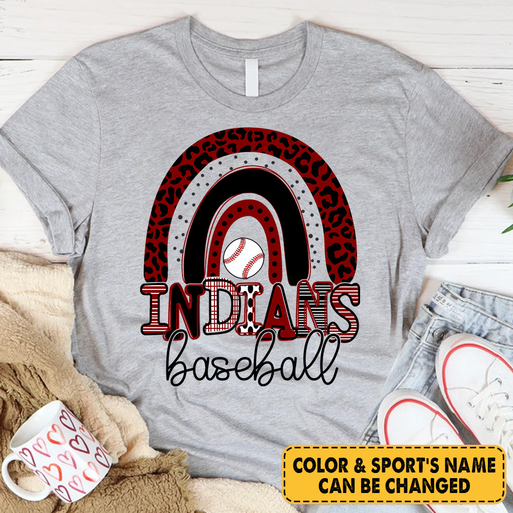 Personalized Mascot Team Spirit Shirt Team Pride, Indians Shirt Teacher Shirt Rainbow Mascot Team Hk10