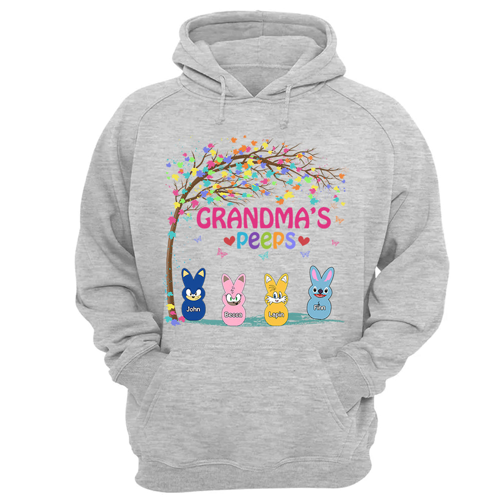 Nana's Favorite Peeps Easter Shirt, Personalized Grandchild Name T-shirt, Custom Funny Tee For Grandma, Cute Bunny Nana Mom Gift