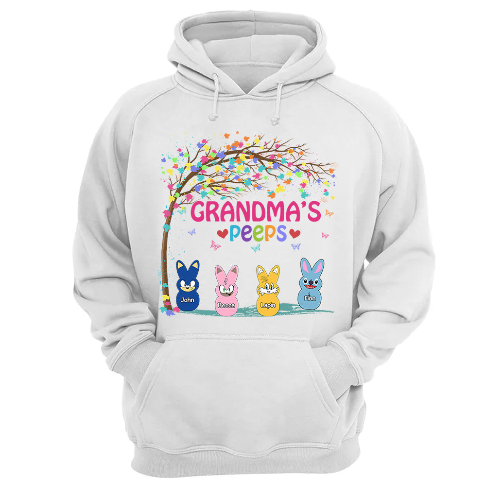 Nana's Favorite Peeps Easter Shirt, Personalized Grandchild Name T-shirt, Custom Funny Tee For Grandma, Cute Bunny Nana Mom Gift