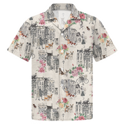 Chihuahua Walking With Woman In Urban Hawaiian Shirt