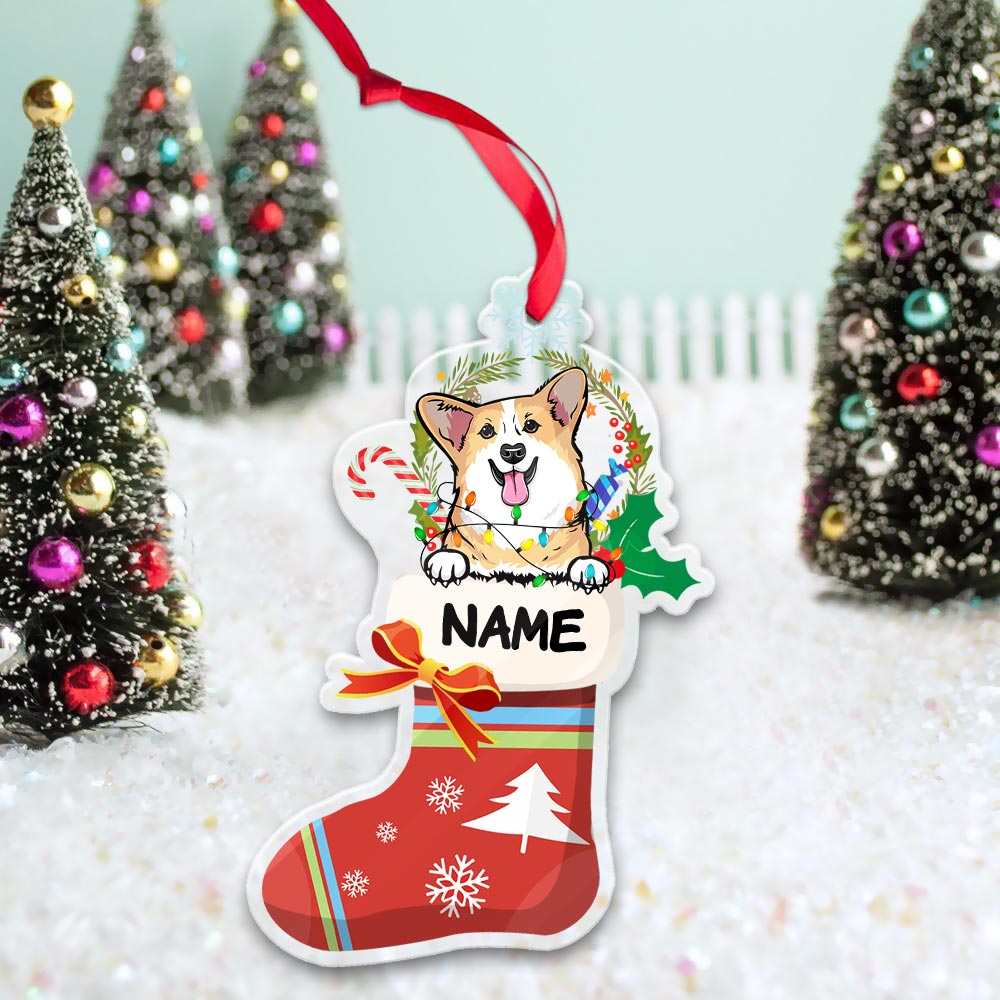 Dog Socks Custom Dog Breed And Name Personalized Ornament Gift For Dog Lovers