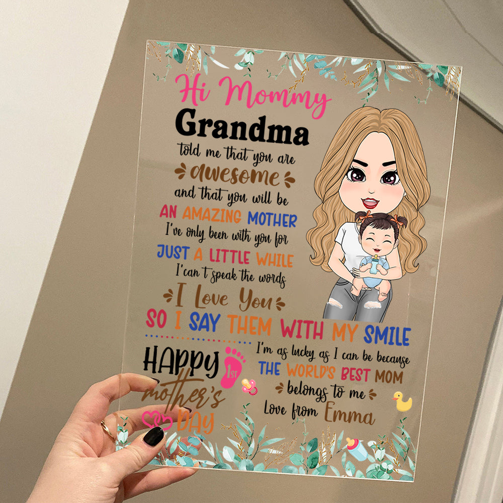 Personalized Acrylic Plaque, Mothers Day Gifts for Grandma