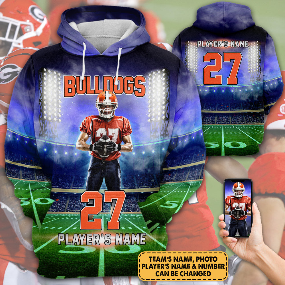 Personalized Shirt American Football Player All Over Print Shirt For Football Team Football Son Sport Family Game Day Shirt H2511