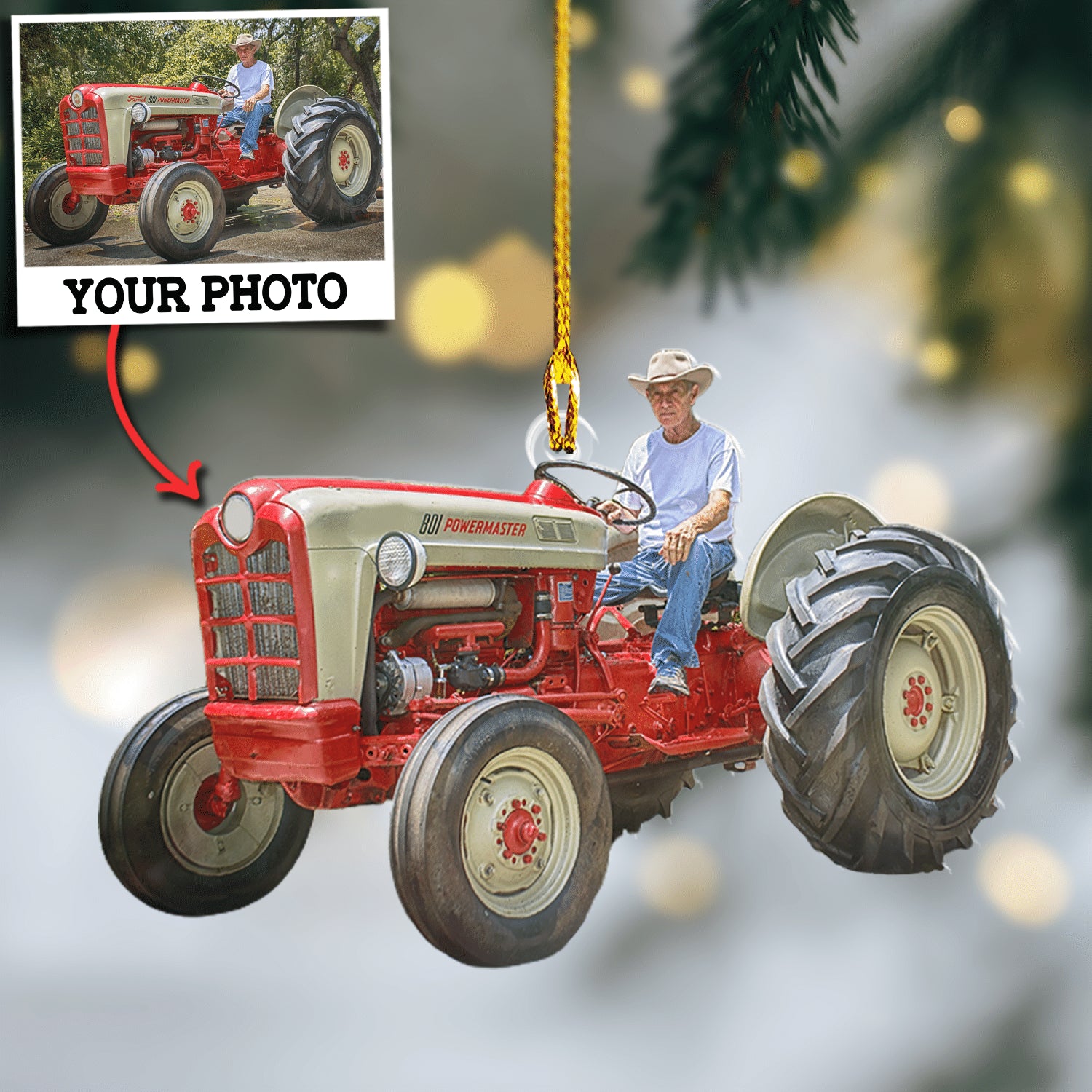 Custom Photo Ornament Gift For Farmer - Personalized Photo Ornament Gift For Farmers