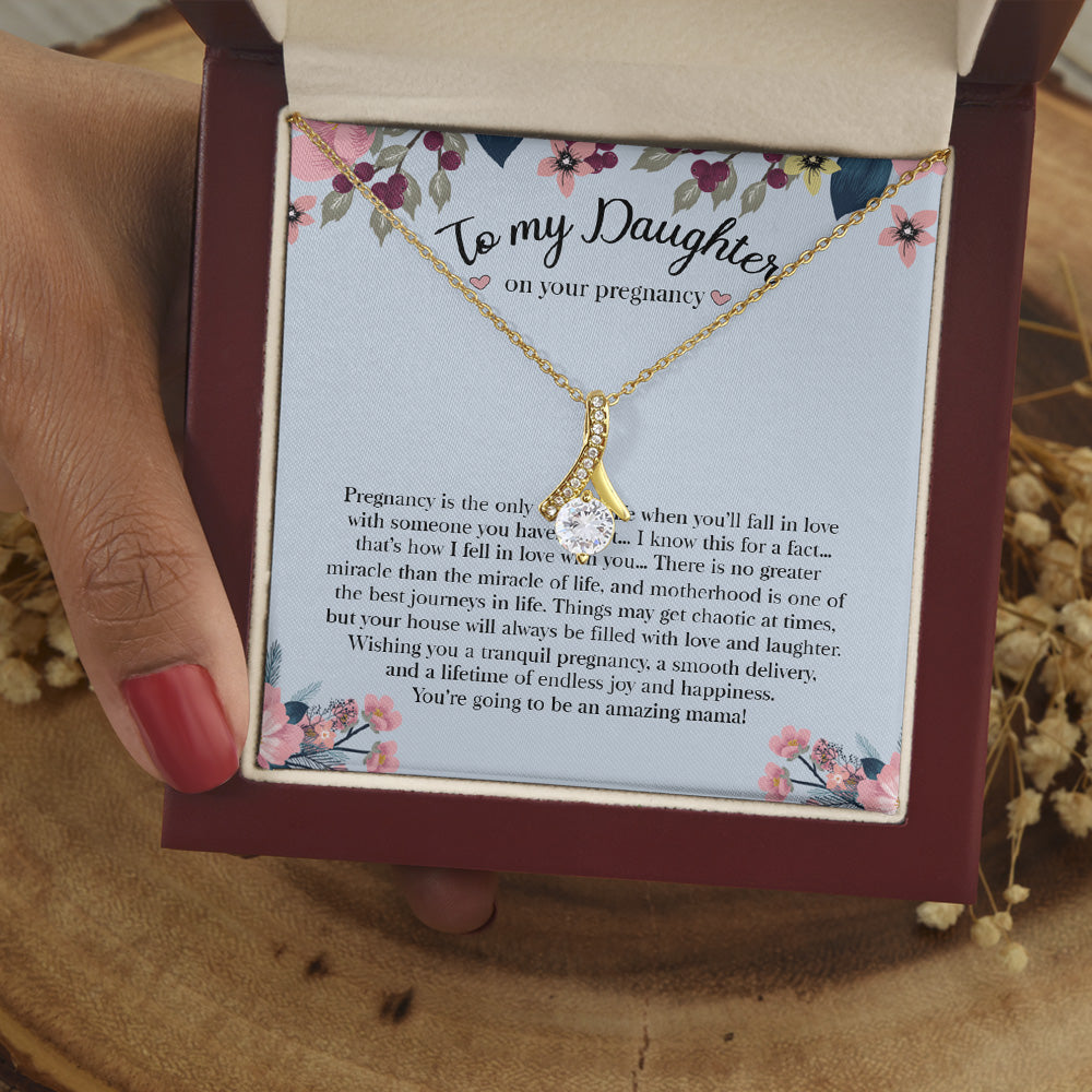 Personalized To My Daughter On Your Pregnancy Alluring Beauty Necklace From Mom, Daughter Gift For Women You're Going To Be Amazing Mama Flower