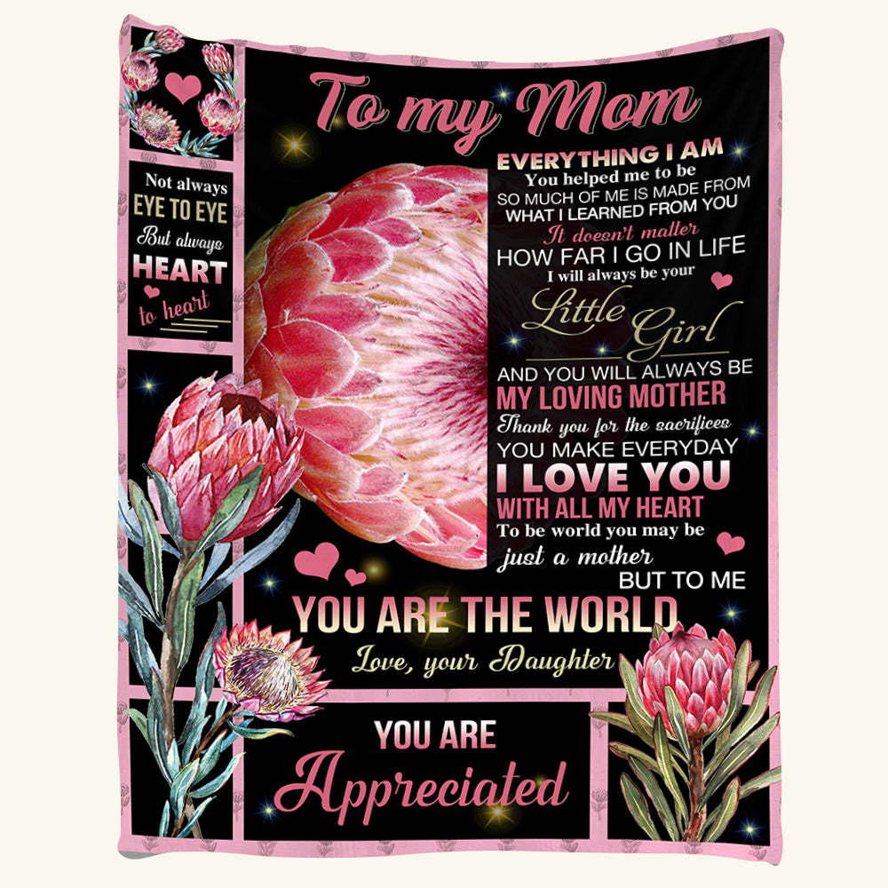 Blanket To My Mom Everything I Am, You Helped Me To Be So Much Of Me Daughter's Gift