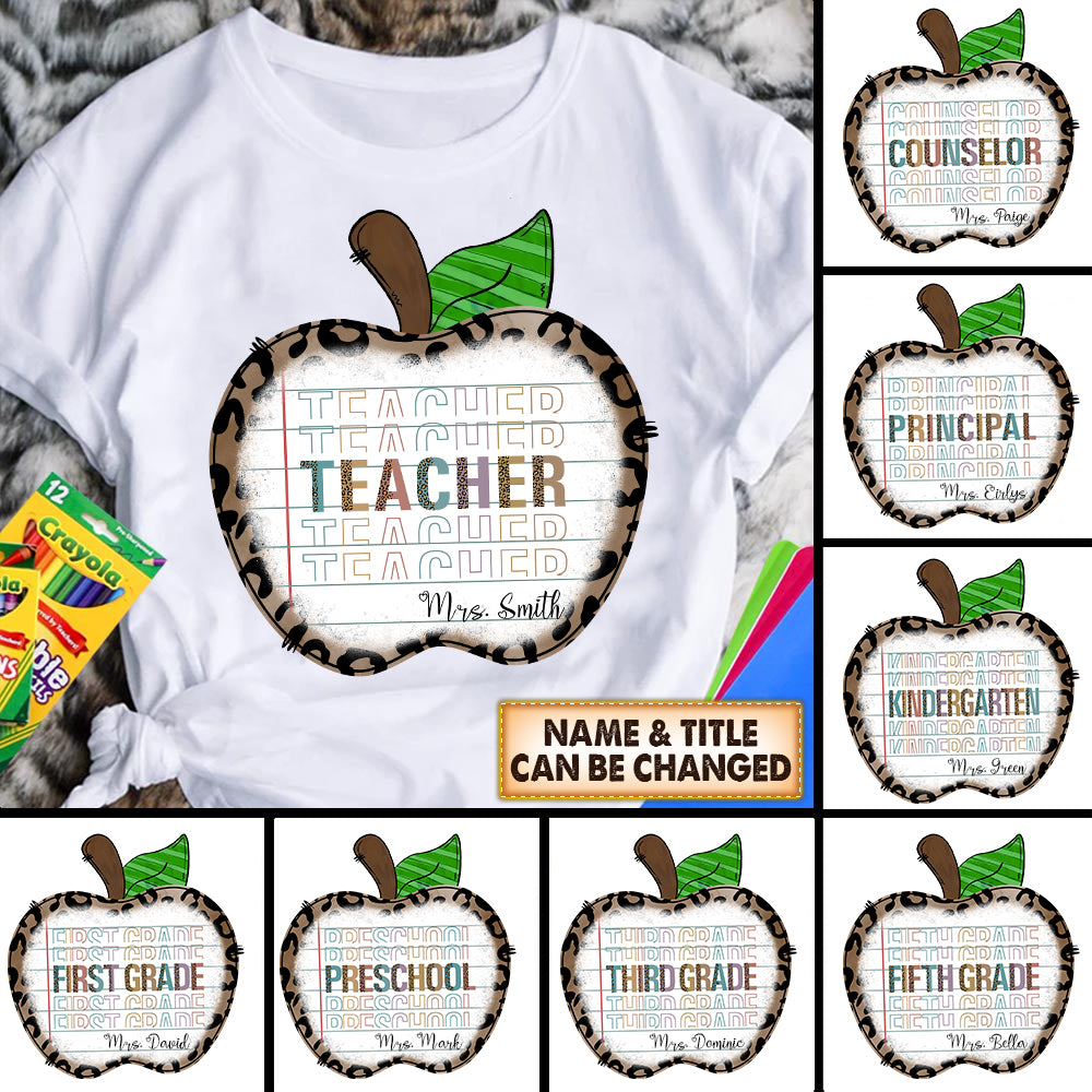 Personalized Shirt Apple Title Teacher Life Back To School Outfit Hk10