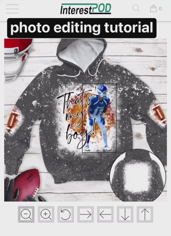 Load video: Personalized Football Bleached Shirt That&#39;s My Boy Custom Image Player K1702